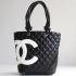 Cheap Chanel Cambon Bags 9004 Black Lambskin Ladies Bag HM06707