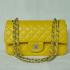 Chanel  Flap bags 1112 Yellow Lambskin Small Handbags