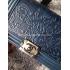 Chanel Handbag Leather Le Boy Decorative Pattern Blue