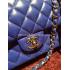 Chanel Handbag Lambskin  Flap Gold Chain Blue Replica