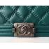 Chanel New Arrival Green Calfskin Shoulder Bag Le Boy Replica