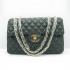 Chanel  Flap bags 1114 Green Lambskin Medium