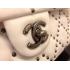 Quality Chanel Leather Rivet White Handbag  Flap