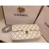 Quality Chanel Leather Rivet White Handbag  Flap