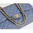 Replica Chanel  Flap bags 28600 Blue Cow Leather Medium Handbags