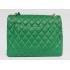 Chanel  Flap bags 01116 Green Lambskin Medium Handbag