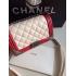 Chanel Calfskin Cross Body Bag Le Boy  Khaki