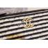 Quality Chanel Le Boy Cross Body Bag Calfskin Naval Stripe White Replica