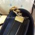 Chanel Le Boy Leather Shoulder Bag Black