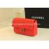 Chanel Calfskin Handbag  Flap Lattice Stripe Red