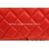 Chanel Calfskin Handbag  Flap Lattice Stripe Red