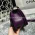 Chanel Handbag Le Boy Purple Lambskin