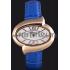 Chopard  Gold Bezel with White Dial and Blue Leather Strap  621544