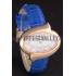 Chopard  Gold Bezel with White Dial and Blue Leather Strap  621544