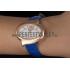 Chopard  Gold Bezel with White Dial and Blue Leather Strap  621544