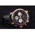 Replica Chopard L.U.C 8HF Power Control Black Dial Black Leather Bracelet 1454002