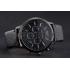 Emporio Armani  Chronograph Black Dial Black Leather Bracelet  622340 Replica