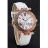 Franck Muller Double Mistery 4 Saisons White Dial Rose Gold Case White Leather Strap