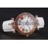 Franck Muller Double Mistery 4 Saisons White Dial Rose Gold Case White Leather Strap