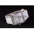 Franck Muller Master Square Diamond Encrusted Stainless Steel Bezel White Croco Bracelet 80284