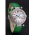 Franck Muller Double Mistery Ronde White Dial Stainless Steel Case Green Leather Strap