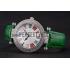 Franck Muller Double Mistery Ronde White Dial Stainless Steel Case Green Leather Strap