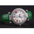 Franck Muller Double Mistery Ronde White Dial Stainless Steel Case Green Leather Strap