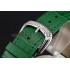 Franck Muller Double Mistery Ronde White Dial Stainless Steel Case Green Leather Strap