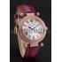 Franck Muller Double Mistery Ronde White Dial Rose Gold Case Plum Leather Strap