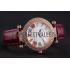 Franck Muller Double Mistery Ronde White Dial Rose Gold Case Plum Leather Strap