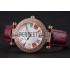 Franck Muller Double Mistery Ronde White Dial Rose Gold Case Plum Leather Strap