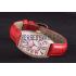 Franck Muller Casablanca Red Croco Leather Band Crystal Encrusted Bezel  621647