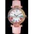 Cheap Franck Muller Double Mistery 4 Saisons White Dial Rose Gold Case Light Pink Leather Strap