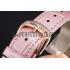 Cheap Franck Muller Double Mistery 4 Saisons White Dial Rose Gold Case Light Pink Leather Strap