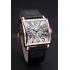 Franck Muller Master Square White Dial Gold Case Black Leather Band  622354