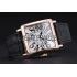 Franck Muller Master Square White Dial Gold Case Black Leather Band  622354