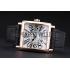 Franck Muller Master Square White Dial Gold Case Black Leather Band  622354