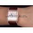 Franck Muller Master Square Diamond Encrusted Rose Gold Bezel Brown Croco Bracelet 80283