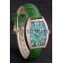 Cheap Franck Muller Casablanca Green Croco Leather Band Crystal Encrusted Bezel  621646