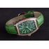 Cheap Franck Muller Casablanca Green Croco Leather Band Crystal Encrusted Bezel  621646