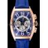 Franck Muller Casablanca Blue Croco Leather Strap Blue Dial 80278