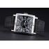 Replica Franck Muller Master Square Black Dial Silver Case Black Leather Band  622353