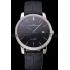 Swiss Girard-Perregaux 1966 Black Dial Silver Diamond Case Black Leather Strap