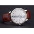 Cheap Swiss Girard-Perregaux 1966 White Dial Silver Diamond Case Brown Leather Strap