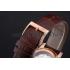 Swiss Girard-Perregaux 1966 Automatic White Dial Gold Case Blue Numerals Brown Leather Strap