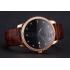 Cheap Swiss Girard-Perregaux 1966 Black Dial Gold Diamond Case Brown Leather Strap