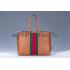 Gucci Rania Web Cognac Leather   Handle Tote