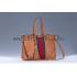 Gucci Rania Web Cognac Leather   Handle Tote