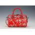 Gucci Boston Arabesque Canvas Shoulder Bag Red