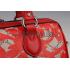 Gucci Boston Arabesque Canvas Shoulder Bag Red